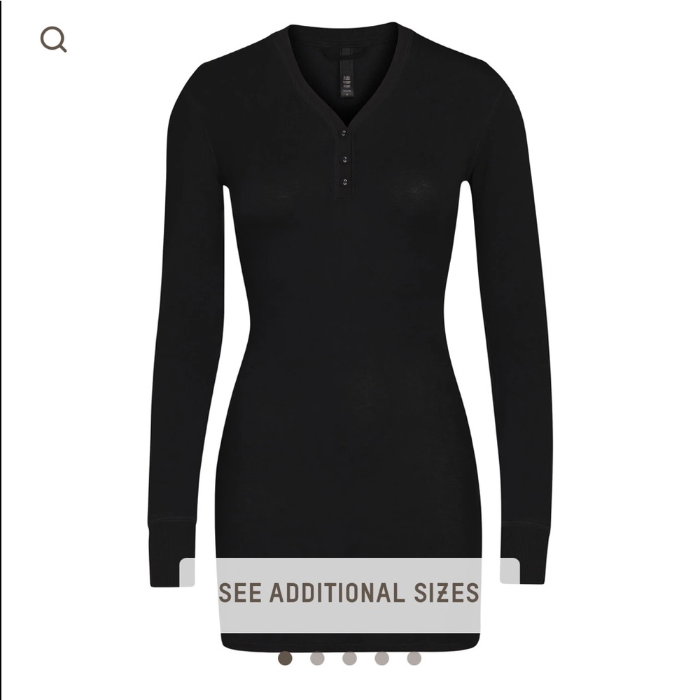 SKIMS Sleep Henley onyx xxs